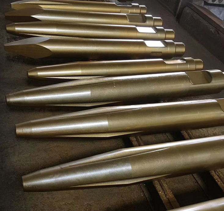 Excavator Hydraulic Breaker Chisel Rod Breaker Chisel Conical Slotting ...