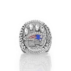Anello del Campionato 2014 dei New England Patriots, Collezione per Tifosi del Super Bowl, Gioiello in Lega Placcato Argento - Product Image 1