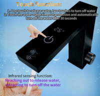 Robinet de lavabo à capteur LED noir Shuaiziqi, technologie d'économie d'énergie développée en interne