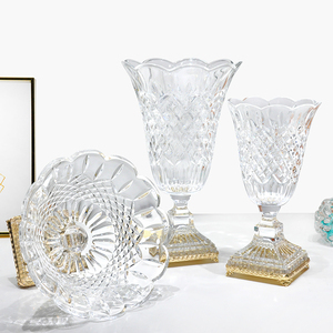 <span class=keywords><strong>Vase</strong></span> en verre <span class=keywords><strong>de</strong></span> <span class=keywords><strong>cristal</strong></span> à grande bouche, moderne, haut <span class=keywords><strong>de</strong></span> gamme, antique, clair, <span class=keywords><strong>de</strong></span> forme unique - Product Image 1