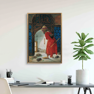 Osman Hamdi Bey's 'Tortoise Trainer' Printed <b>Canvas</b> Art: Turkish Decor,GOLD <b>FRAMED</b> <b>CANVAS</b> - Product Image 3