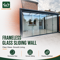 Porte intérieure coulissante en verre facile à glisser Schuifwand pour véranda Pergola extérieure en aluminium