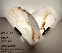 Applique murale en albâtre LED en métal et pierre de marbre pour chambre et salle de bain