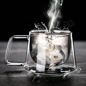 Wholesale Gift <strong>Funky</strong> Eco Friendly Double Walled Glass Coffee <strong>Mug</strong> for Specialty Coffee Drinks - Product Image 3