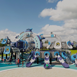 Estructura de Juego al Aire Libre con Temática Espacial Compleja, Toboganes de Tubo de Acero con Forma de Robot, Gran Parque Infantil al Aire Libre para Niños, Parque de Aventuras - Product Image 1