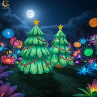 Feiertagsbeleuchtungstechnik 3D Weihnachtsbaum-Motiv Licht Festival Seidenlaterne für Event- und Attraktionsinstallationen