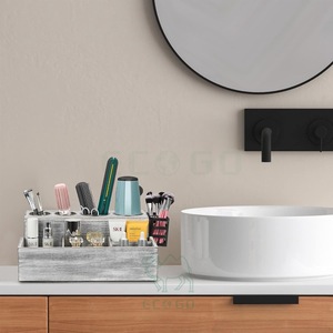Organizador de Herramientas para el Cabello de Madera, Moderno, Duradero, Ecológico e Impermeable, Soporte para Secador de Pelo, Organizador de Baño para Encimera - Product Image 4