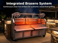 Grill argentin Santa Maria professionnel et commercial avec brasero, en acier inoxydable 304 robuste, parrilla et foyer latéral