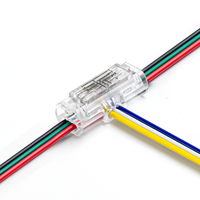 Connecteur à sertir T-Tap 3 broches pour bande LED, contact en cuivre, PC 22AWG, borne femelle Faston, 5A 300V, facile et rapide, pour bande LED RVB