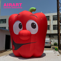 Poivron gonflable géant pour décoration de fête sur le thème des légumes, modèle carré de ballon piment rouge pour activité commerciale de pelouse