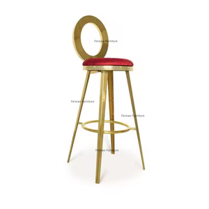 Cheap Hotel Party Bar Furniture Gold Stainless Steel Round Back High Bar <strong>Stool</strong> Chair <strong>for</strong> <strong>Sale</strong> - Product Image 2