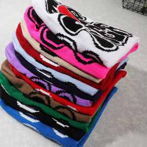 Nouveau bonnet en tricot jacquard, mode hiver, chaud, lettres, en stock, bonnet personnalisé avec logo personnalisé - Product Image 4
