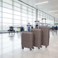Ensemble de 3 valises de luxe en PP durables de 20, 24 et 28 pouces, bagages de cabine à roulettes avec logo personnalisé