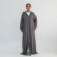 Vêtement islamique élégant pour femmes Loriya, longue veste à capuche, longueur totale, double fermeture éclair, respirante, douce, abaya, veste d'été, grande veste
