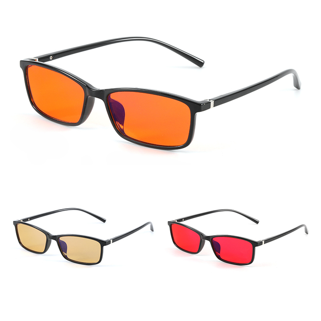 Custom Orange Red Yellow Gaming Glasses Square Bluelight Blocker Night Vision Computer Anti Blue Light Blocking Eyeglasses Frame