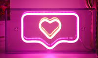Lampe de table en néon en forme de cœur pour la Saint-Valentin, lumière LED alimentée par batterie USB pour la chambre à coucher, le mariage, la décoration de fête d'anniversaire