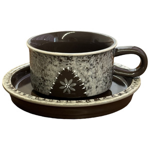 Ensemble tasse et soucoupe en grès rétro peint à la main, couleur marron, <span class=keywords><strong>250</strong></span> ml, mug de petit-déjeuner, cadeau - Product Image 5