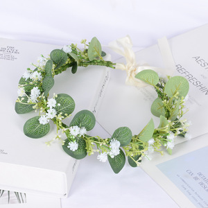 Corona di Fiori Pasquale per Donne con Nastro Regolabile - Fascia Floreale per Ragazze, Copricapo, Ghirlanda per Capelli, Aureola Nuziale per EID - Product Image 5