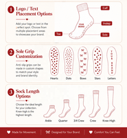 Chaussettes de Pilates et de Yoga Personnalisées avec Votre Logo, Votre Couleur, Votre Adhérence – Antidérapantes en Silicone Premium, Coton Respirant, Design Personnalisé pour Studio