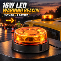 Magnetische LED-Warnleuchte, 16W, IP65, 12-24V, rotierendes Blitzlicht mit Zigarettenanzünderanschluss für LKW und SUV