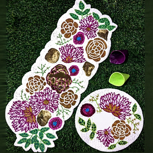 Custom Logo Woven Embroidered Floral White Lace Luxury Flower <b>Table</b> <b>Runner</b> for Home Wedding Dining <b>Table</b> - Product Image 1