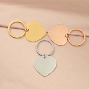 Mirror <b>Polished</b> Heart Keychain Sweet Silver Stainless Steel Blanks Key Chains for <b>Car</b> Key Pendant Women Man Jewelry Friend Gifts - Product Image 4