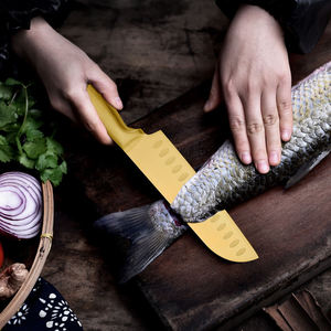 Luxury Gold 14-Piece Kitchen Chef <b>Knife</b> <b>Set</b> High Carbon Stainless Steel <b>Sharp</b> Cutlery Kitchen <b>Knife</b> <b>Set</b> with White <b>Knife</b> Holder - Product Image 3