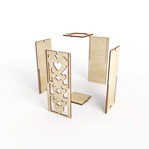 Boîte cadeau en bois sans colle, 20 pièces, diy bricolage, limes photochromiques, pour découpe laser, emballage, plan de coupe vcd, DXF - Product Image 4