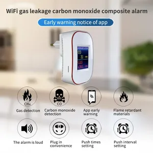 Tuya Sensor Alarm <span class=keywords><strong>Gas</strong></span> alami, pendeteksi kebocoran karbon monoksida mudah terbakar WiFi CH4 untuk penggunaan di rumah pintar - Product Image 2