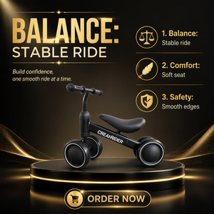Vélo d'équilibre pour enfants à 4 roues, vélo à pousser pour bébé, vélo d'entraînement à l'équilibre pour tout-petits de <span class=keywords><strong>1</strong></span>, 2 et 3 ans, <span class=keywords><strong>jouet</strong></span> d'extérieur pour garçons et filles - Product Image 3