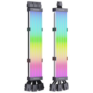 SNOWMAN Cable de iluminación LED negro para fundas de ordenador de escritorio CPU de plástico <span class=keywords><strong>GPU</strong></span> placa base disipador de calor 3*8 pines ventilador refrigeración 3 pines 8 pines - Product Image 2