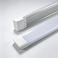Plafonnier LED 4FT IP54 pour salle blanche, boîtier en aluminium, diffuseur PC, DLC 6000K, grand angle, pour bureau et supermarché, IRC90