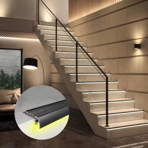 Tira de <span class=keywords><strong>LED</strong></span> de perfil de aluminio para escalera, tira de barra dura para escalera, iluminación para cine, oficina, Edificio, canal de decoración de viviendas - Product Image 3