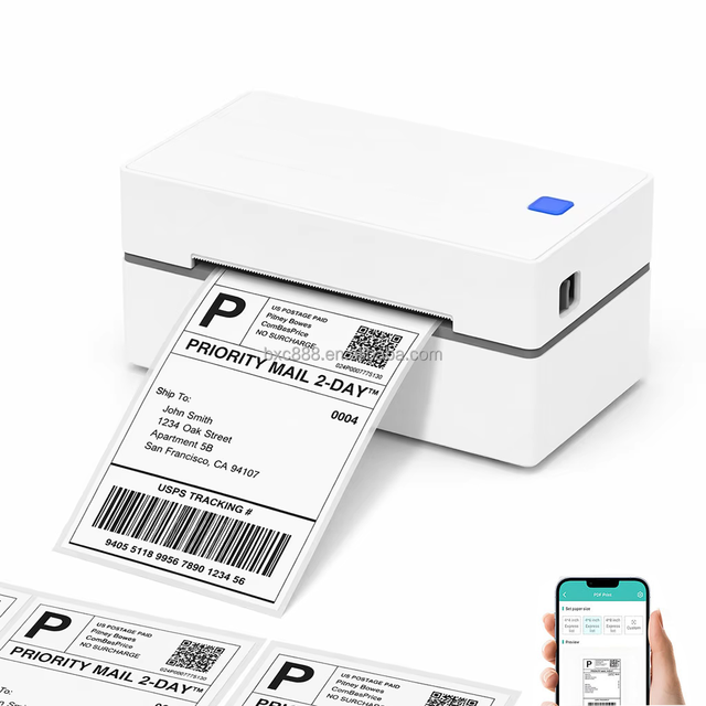 High Quality Mini Wireless BT Label Printer Supermarket Quality 4*6inch Thermal Paper Printer Ama Zon Temu AliExpress Shopify