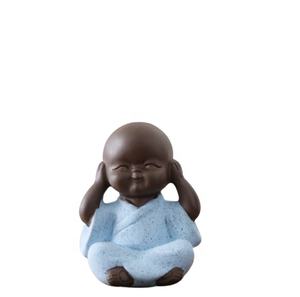 Cerámica de porcelana de 3x4,3 cm, artesanía de cerámica, 4 piezas, estatuas tradicionales bonitas de <span class=keywords><strong>Buda</strong></span> pequeño monje para decoración pequeña, <span class=keywords><strong>maceta</strong></span> para plantas - Product Image 5