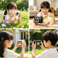 Kamera Mini Gantungan Kunci Anak 1080P HD dengan Layar 0.96 inci, Filter & Senter Terintegrasi, Mendukung Perekaman Foto/Video/Audio