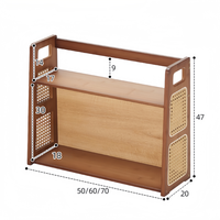 Étagère de bureau en bambou à 2 niveaux pour livres et magazines, organisateur de bureau pour la maison, le bureau, la chambre et l'étude