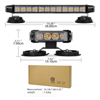 Bandes lumineuses LED haute intensité 32W avec fonction d'avertissement magnétique puissante, dotées de lumières clignotantes rouges et bleues.