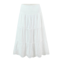 Ensemble deux pièces OEM/ODM personnalisé en coton 100% écologique à motif floral, blanc, à manches courtes, avec œillets, épaules dénudées et volants, coupe courte