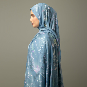 Sciarpa tradizionale Hijab con stampa floreale morbida e leggera di alta qualità per i musulmani per Eid - Product Image 1