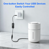 Cable USB con interruptor basculante en línea de encendido/apagado, revestimiento de PVC, conductor de cobre puro, cable de extensión para grabadora de conducción, ventilador, tira de LED