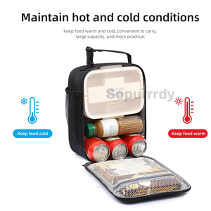 Boîtes à lunch personnalisées avec logo, sac à lunch pour hommes et femmes, grande capacité, sacs isothermes réutilisables, boîtes à lunch pour le travail, le pique-nique, les voyages - Product Image 4