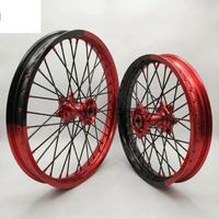Jeu de roues Surron Light Bee X 1.6x21 2.15x18 bicolore noir-rouge, moyeu CNC 7075-T6, jantes de performance pour la course, pièces de modification