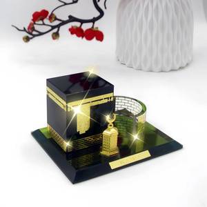 Modèle de la mosquée Kaaba musulmane, artisanat architectural islamique, figurine en cristal de collection, décoration de voiture et de maison - Product Image 6