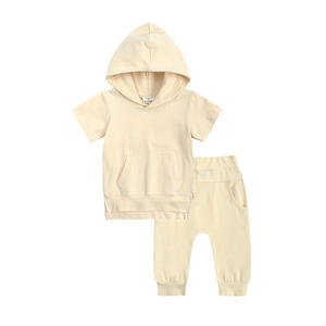 Combinaison pour bébé en coton naturel pur, formelle, d'été, à capuche - Product Image 4