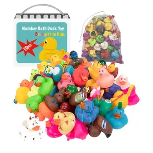 Assorted Rubber Ducks with Mesh Bag - 50 Ducklings