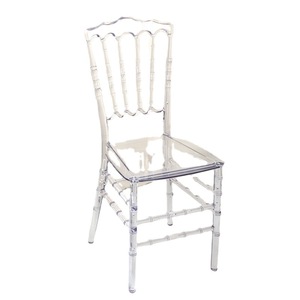 Chaise en plastique transparente couleur ambre pour jardin, mariage, banquet, forme rectangulaire, usage adulte - Product Image 5