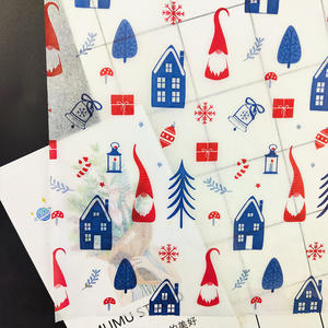 Fond blanc bleu-vert neige <span class=keywords><strong>maison</strong></span> Saint vieil homme étincelle copie papier personnalisé vacances éléments emballage cadeau papiers sorbet - Product Image 4