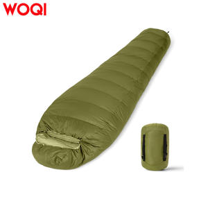 Saco de Dormir Tipo Momia Woqi Down, 220 cm, Verde Militar, 3 Estaciones, Ultraligero, Transpirable, para Camping, Senderismo, Adultos - Product Image 1