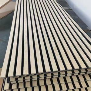 Panneaux muraux en <span class=keywords><strong>bois</strong></span> MDF à lattes, design moderne européen, ignifuges, insonorisants, décoration, vente en gros d'usine - Product Image 1